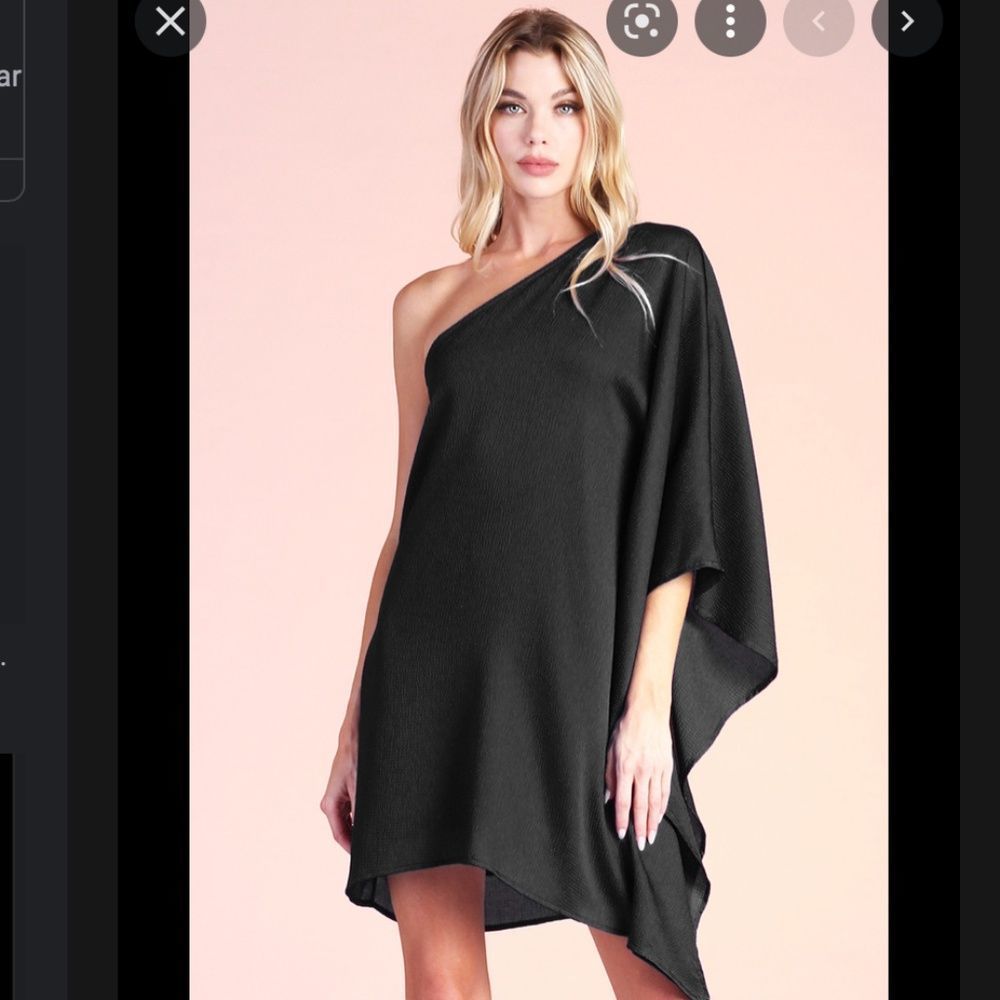 One sleeve black dress small